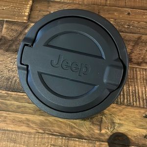 Brand, new Jeep Wrangler, gas cap metal